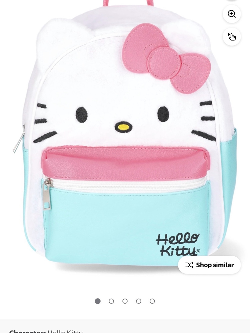 Hello Kitty Kids Backpack in White, Pink & Light Blue